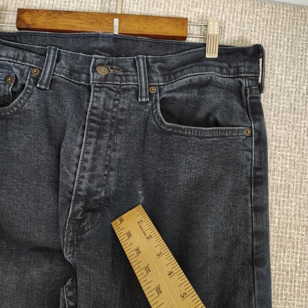 Levi's 505 Jeans Regular Fit Black Wash Denim Pants Mens‎ Size 34x33 (36x34)